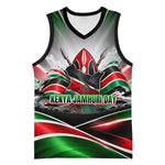 Kenya Jamhuri Day Basketball Jersey Kenyan Flag Raised Fist Maasai Spear Landscape
