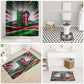 Kenya Jamhuri Day Bathroom Set Kenyan Flag Raised Fist Maasai Spear Landscape