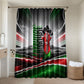 Kenya Jamhuri Day Bathroom Set Kenyan Flag Raised Fist Maasai Spear Landscape