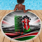 Kenya Jamhuri Day Beach Blanket Kenyan Flag Raised Fist Maasai Spear Landscape