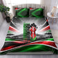 Kenya Jamhuri Day Bedding Set Kenyan Flag Raised Fist Maasai Spear Landscape