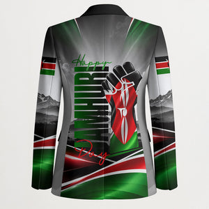 Kenya Jamhuri Day Blazer Kenyan Flag Raised Fist Maasai Spear Landscape