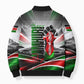 Kenya Jamhuri Day Bomber Puffer Jacket Kenyan Flag Raised Fist Maasai Spear Landscape
