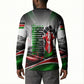Kenya Jamhuri Day Button Sweatshirt Kenyan Flag Raised Fist Maasai Spear Landscape