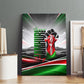Kenya Jamhuri Day Canvas Wall Art Kenyan Flag Raised Fist Maasai Spear Landscape