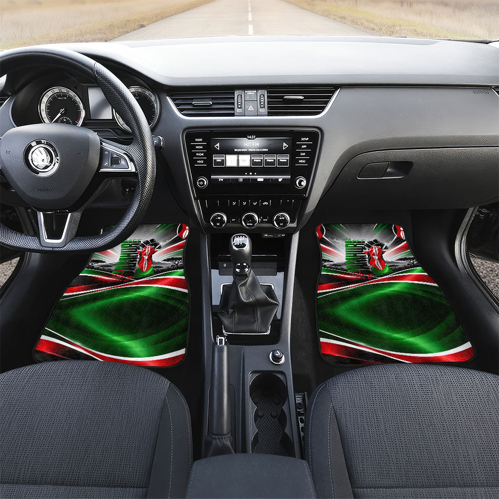 Kenya Jamhuri Day Car Mats Kenyan Flag Raised Fist Maasai Spear Landscape