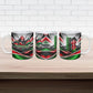 Kenya Jamhuri Day Ceramic Mug Kenyan Flag Raised Fist Maasai Spear Landscape