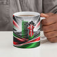 Kenya Jamhuri Day Ceramic Mug Kenyan Flag Raised Fist Maasai Spear Landscape
