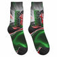 Kenya Jamhuri Day Crew Socks Kenyan Flag Raised Fist Maasai Spear Landscape