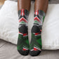 Kenya Jamhuri Day Crew Socks Kenyan Flag Raised Fist Maasai Spear Landscape