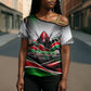 Kenya Jamhuri Day Cross Shoulder Shirt Kenyan Flag Raised Fist Maasai Spear Landscape