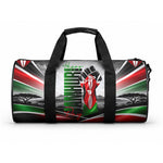 Kenya Jamhuri Day Duffle Bag Kenyan Flag Raised Fist Maasai Spear Landscape
