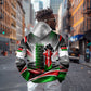 Kenya Jamhuri Day Hoodie Kenyan Flag Raised Fist Maasai Spear Landscape