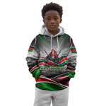 Kenya Jamhuri Day Kid Hoodie Kenyan Flag Raised Fist Maasai Spear Landscape