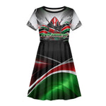 Kenya Jamhuri Day Kid Short Sleeve Dress Kenyan Flag Raised Fist Maasai Spear Landscape