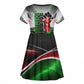 Kenya Jamhuri Day Kid Short Sleeve Dress Kenyan Flag Raised Fist Maasai Spear Landscape