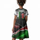 Kenya Jamhuri Day Kid Short Sleeve Dress Kenyan Flag Raised Fist Maasai Spear Landscape
