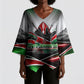 Kenya Jamhuri Day Kimono Sleeve Blouse Kenyan Flag Raised Fist Maasai Spear Landscape