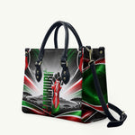 Kenya Jamhuri Day Leather Bag Kenyan Flag Raised Fist Maasai Spear Landscape