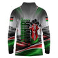 Kenya Jamhuri Day Long Sleeve Polo Shirt Kenyan Flag Raised Fist Maasai Spear Landscape