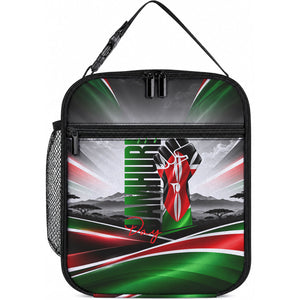 Kenya Jamhuri Day Lunch Bag Kenyan Flag Raised Fist Maasai Spear Landscape