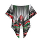 Kenya Jamhuri Day Off Shoulder Wrap Waist Top Kenyan Flag Raised Fist Maasai Spear Landscape