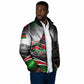 Kenya Jamhuri Day Padded Jacket Kenyan Flag Raised Fist Maasai Spear Landscape