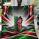 Kenya Jamhuri Day Quilt Kenyan Flag Raised Fist Maasai Spear Landscape