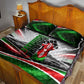 Kenya Jamhuri Day Quilt Bed Set Kenyan Flag Raised Fist Maasai Spear Landscape
