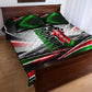 Kenya Jamhuri Day Quilt Bed Set Kenyan Flag Raised Fist Maasai Spear Landscape