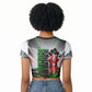 Kenya Jamhuri Day Raglan Cropped T shirt Kenyan Flag Raised Fist Maasai Spear Landscape