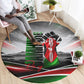 Kenya Jamhuri Day Round Carpet Kenyan Flag Raised Fist Maasai Spear Landscape