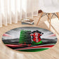 Kenya Jamhuri Day Round Carpet Kenyan Flag Raised Fist Maasai Spear Landscape