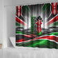 Kenya Jamhuri Day Shower Curtain Kenyan Flag Raised Fist Maasai Spear Landscape