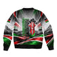 Kenya Jamhuri Day Sleeve Zip Bomber Jacket Kenyan Flag Raised Fist Maasai Spear Landscape