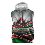 Kenya Jamhuri Day Sleeveless Hoodie Kenyan Flag Raised Fist Maasai Spear Landscape