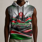 Kenya Jamhuri Day Sleeveless Hoodie Kenyan Flag Raised Fist Maasai Spear Landscape