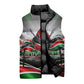 Kenya Jamhuri Day Sleeveless Puffer Jacket Kenyan Flag Raised Fist Maasai Spear Landscape