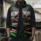 Kenya Jamhuri Day Sleeveless Puffer Jacket Kenyan Flag Raised Fist Maasai Spear Landscape