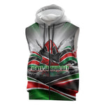 Kenya Jamhuri Day Sleeveless Zip Hoodie Kenyan Flag Raised Fist Maasai Spear Landscape