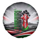 Kenya Jamhuri Day Spare Tire Cover Kenyan Flag Raised Fist Maasai Spear Landscape