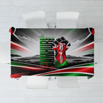 Kenya Jamhuri Day Tablecloth Kenyan Flag Raised Fist Maasai Spear Landscape