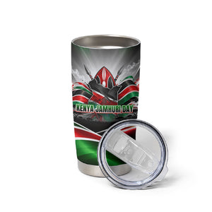 Kenya Jamhuri Day Tumbler Cup Kenyan Flag Raised Fist Maasai Spear Landscape