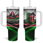 Kenya Jamhuri Day Tumbler With Handle Kenyan Flag Raised Fist Maasai Spear Landscape