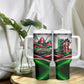 Kenya Jamhuri Day Tumbler With Handle Kenyan Flag Raised Fist Maasai Spear Landscape
