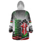 Kenya Jamhuri Day Wearable Blanket Hoodie Kenyan Flag Raised Fist Maasai Spear Landscape