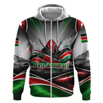 Kenya Jamhuri Day Zip Hoodie Kenyan Flag Raised Fist Maasai Spear Landscape
