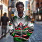 Kenya Jamhuri Day Zip Hoodie Kenyan Flag Raised Fist Maasai Spear Landscape