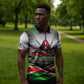 Kenya Jamhuri Day Zipper Polo Shirt Kenyan Flag Raised Fist Maasai Spear Landscape