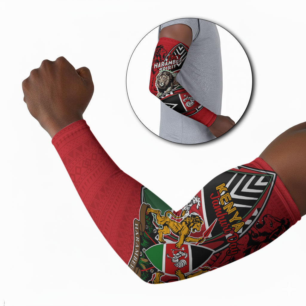 Kenya Jamhuri Day Arm Sleeves Harambee Spirit Lion Flag Tribal